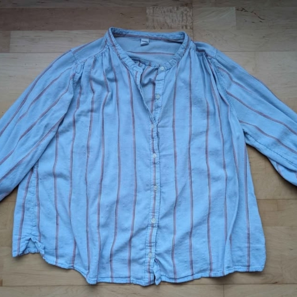 Women's Flowy Striped Button Down Shirt